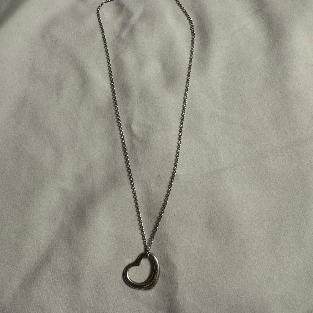 Tiffany & Co. Open Heart Pendant Necklace in Silver